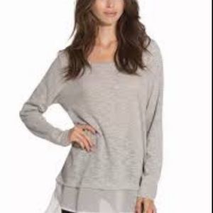 ADIDAS Women Long Sleeves Meshed Trim Grey Top | XL